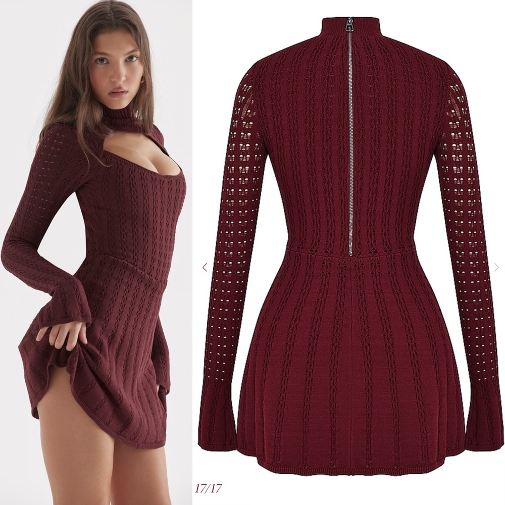 Hose of CB Evalina wine knit corset dress - Picture 1 of 16
